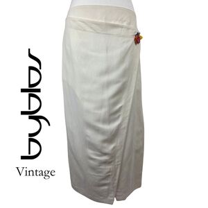 Byblos Vintage Wrap Skirt With Floral Deco
